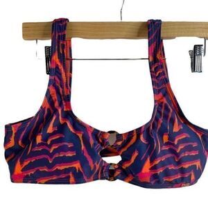 XOXO Bikini Top Blue Pink Orange Large New